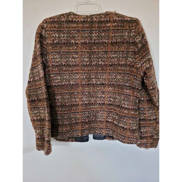 Casual Corner Annex Brown Multi Tweed Jacket Button Front Medium Vintage - Picture 6 of 7